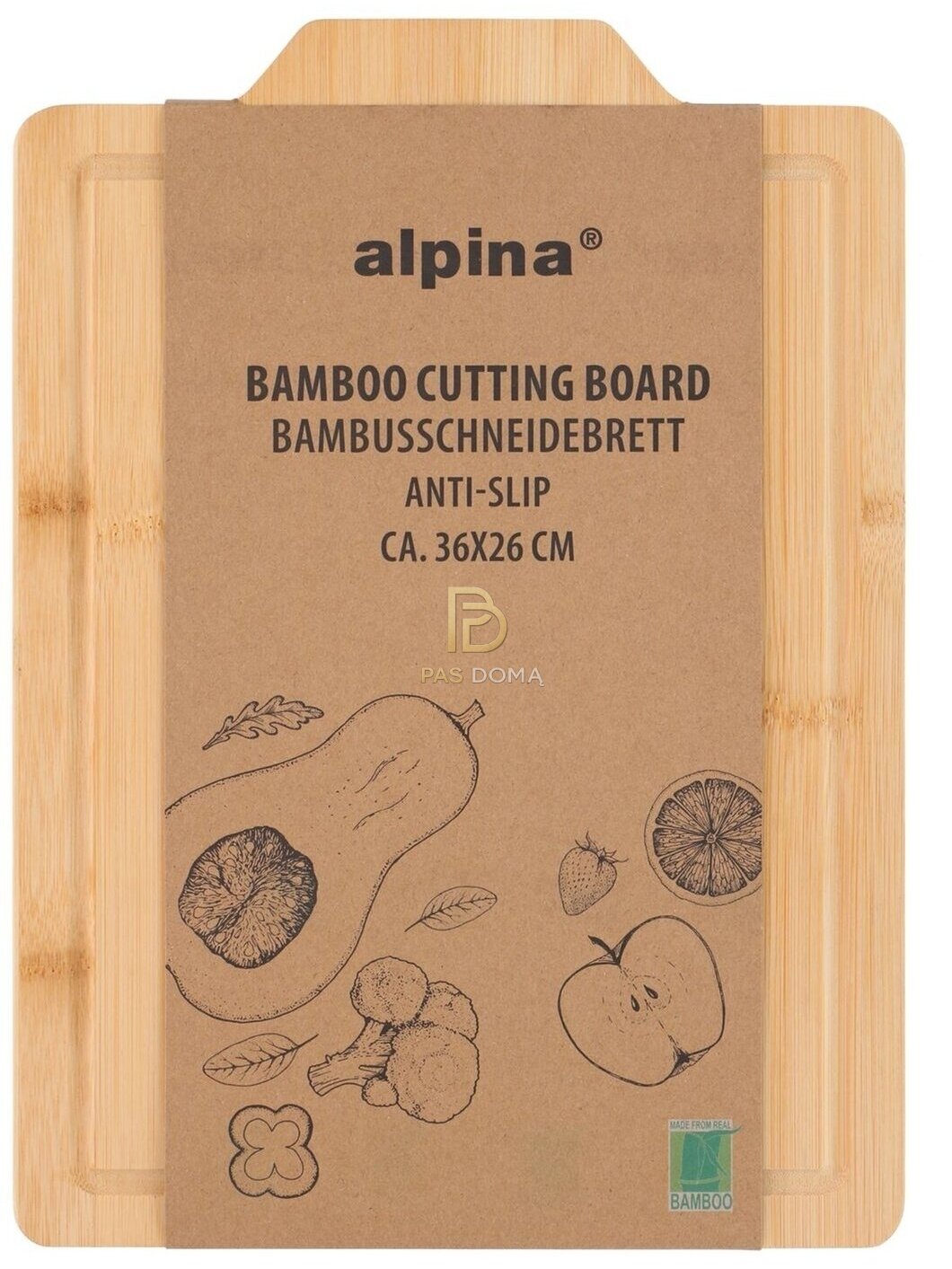 ALPINA Bambukinė Pjaustymo Lentelė 36 x 26 cm 3