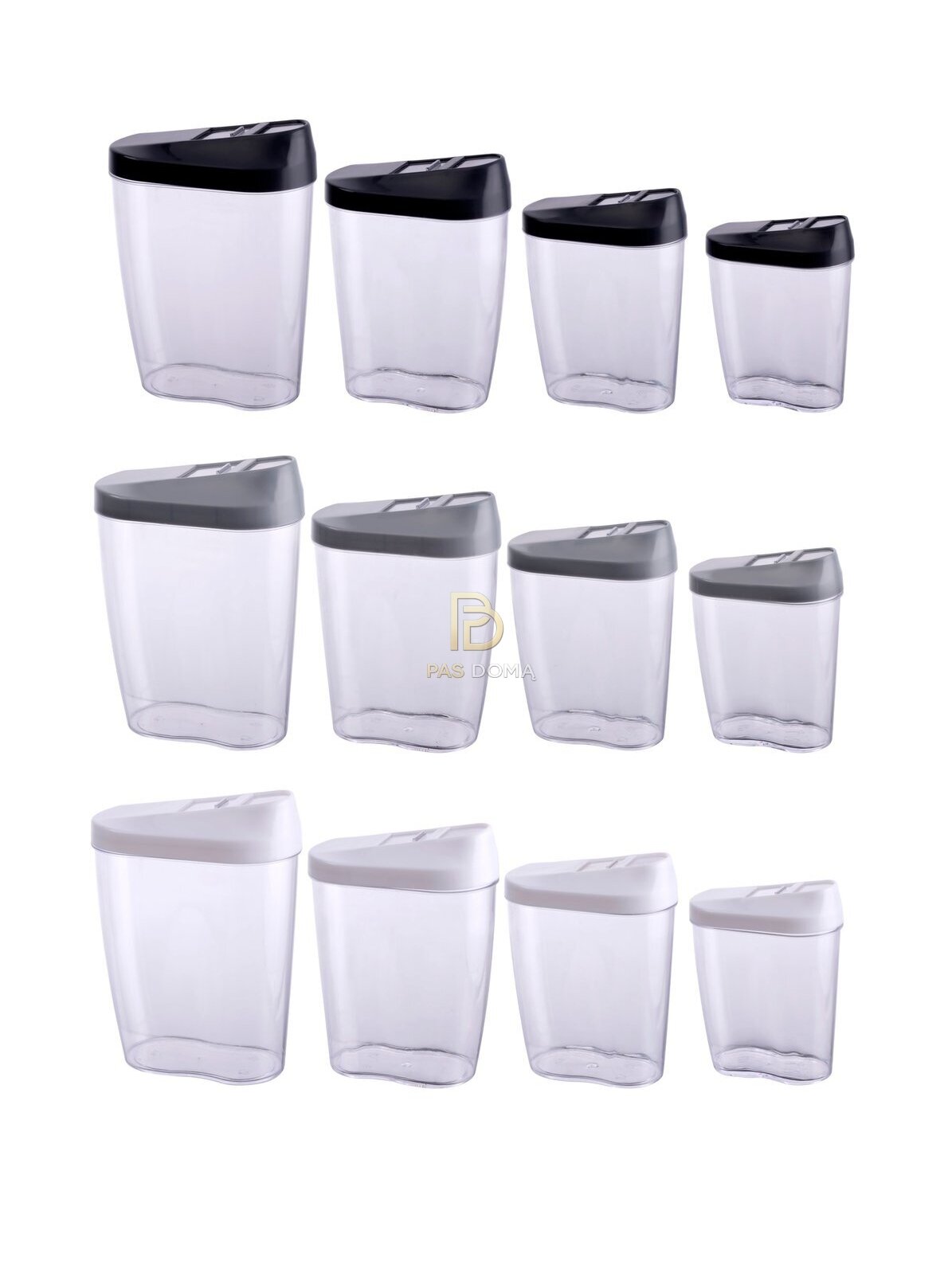 ALPINA Maisto Produktų Laikymo Indelių Rinkinys 1,25 l / 0,85 l / 0,6 l / 0,5 l