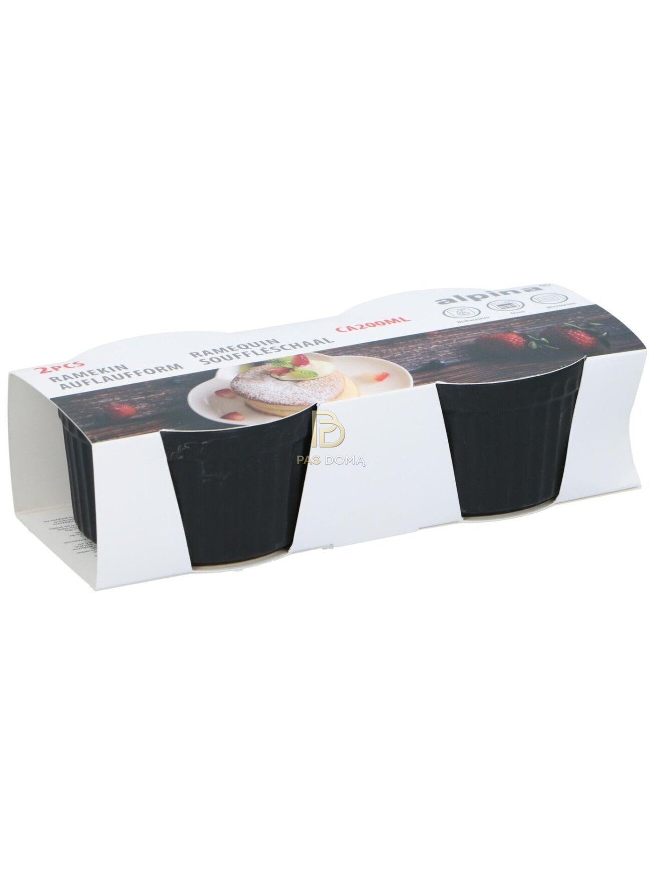 ALPINA Porcijinis Kepimo Indelis (Ramekin) 160 ml – Juodas, 9 x 9 x 5 cm 1