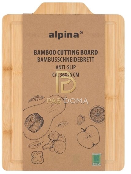 ALPINA Bambukinė Pjaustymo Lentelė 36 x 26 cm 3