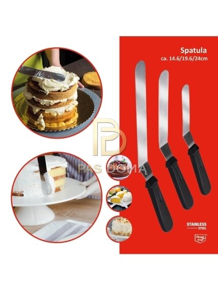 ALPINA kampinių konditerinių mentelių rinkinys 35,5 / 30,5 / 26 cm 5