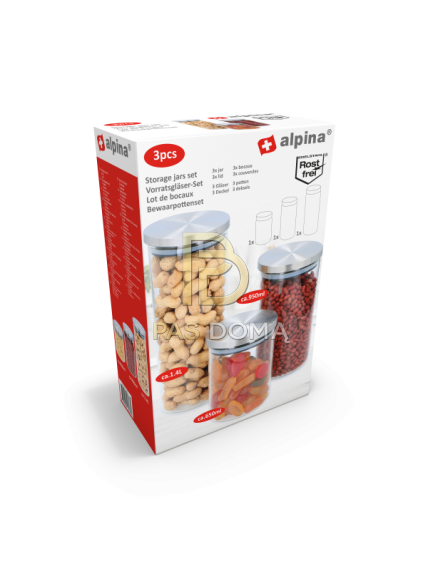 ALPINA Laikymo Indelių Rinkinys – 650 ml / 950 ml / 1,4 l 1