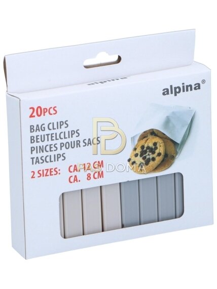 ALPINA Maišelių Užspaudėjai – 20 vnt. (12 cm ir 8 cm)