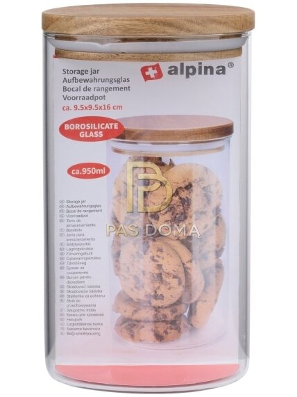 ALPINA maisto laikymo indelis 950 ml su dangteliu 1
