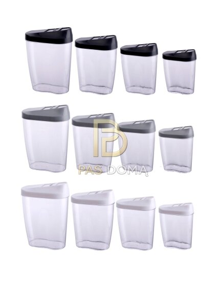ALPINA Maisto Produktų Laikymo Indelių Rinkinys 1,25 l / 0,85 l / 0,6 l / 0,5 l