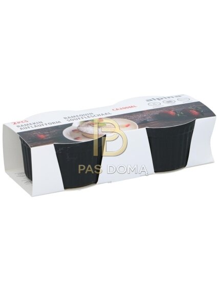 ALPINA Porcijinis Kepimo Indelis (Ramekin) 160 ml – Juodas, 9 x 9 x 5 cm 1