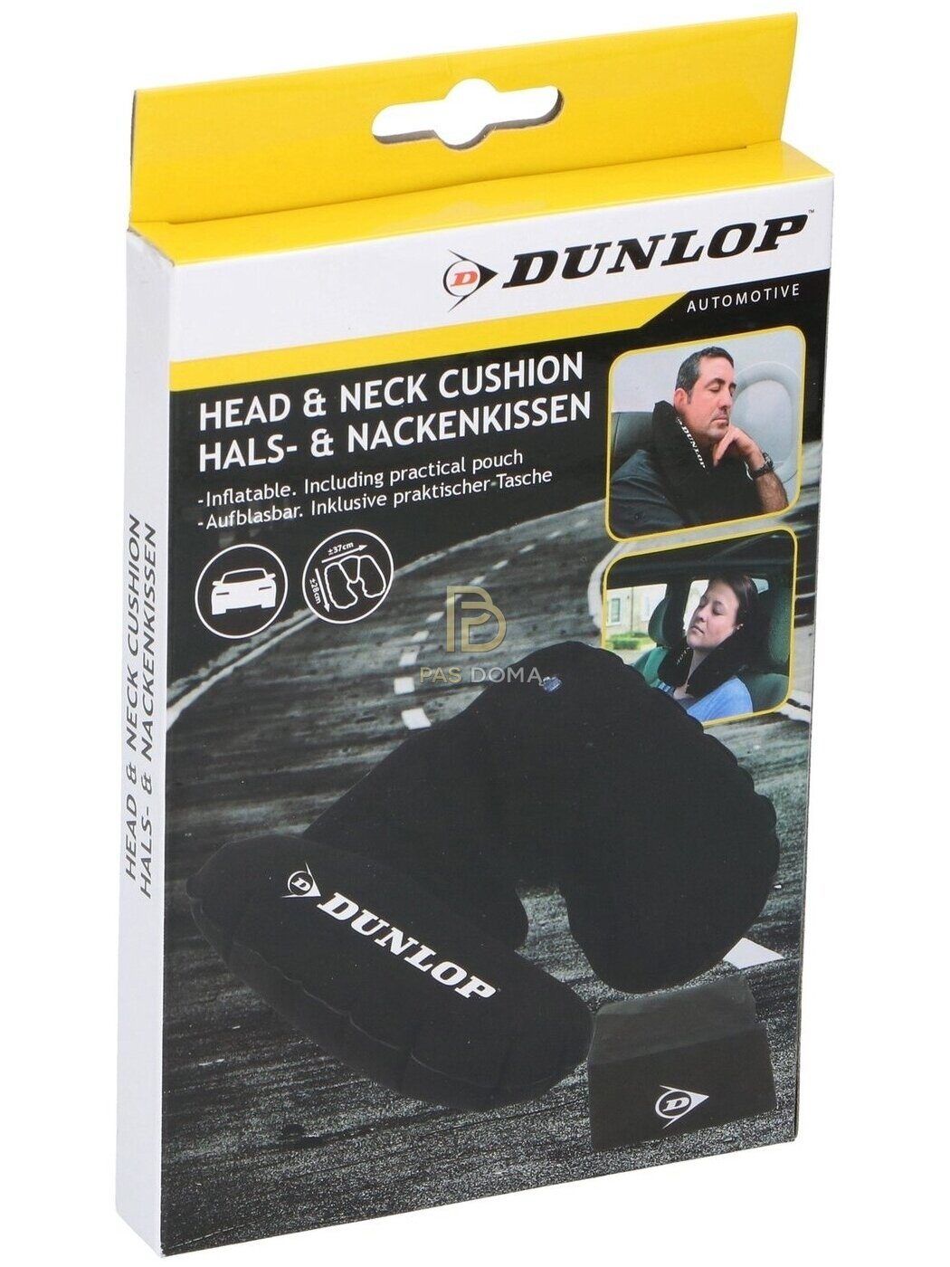 DUNLOP pripučiama galvos ir kaklo pagalvėlė, juoda 130 × 150 mm 1