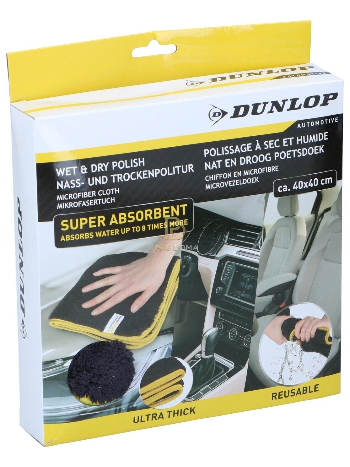 DUNLOP itin storio mikropluošto šluostė automobiliui 40 × 40 cm, 1200 GSM 2