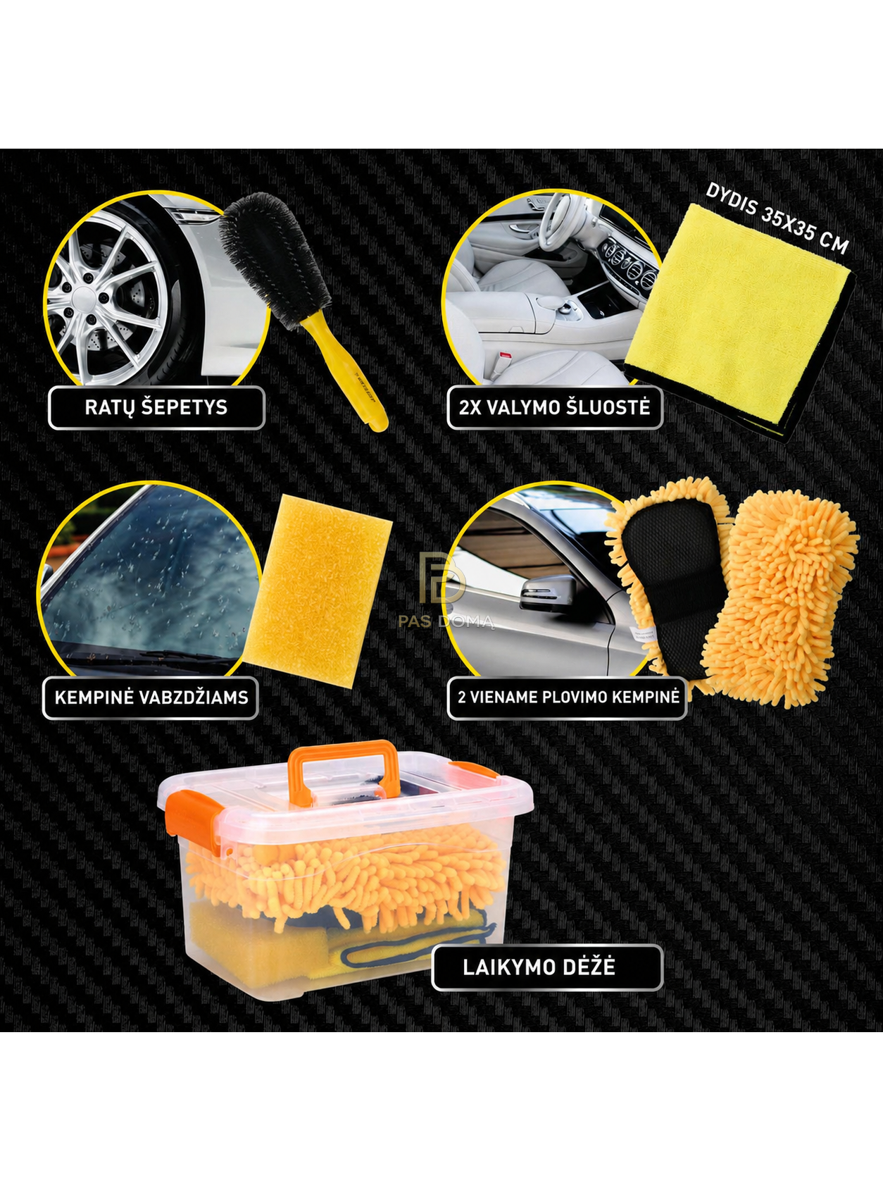 DUNLOP automobilio valymo rinkinys su laikymo dėže 4