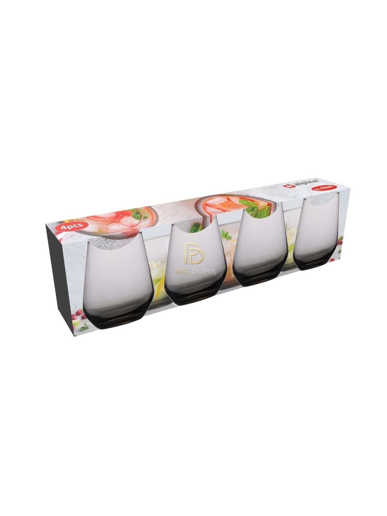 Dūminio atspalvio stiklinių rinkinys – 4 vnt. (450 ml) 5