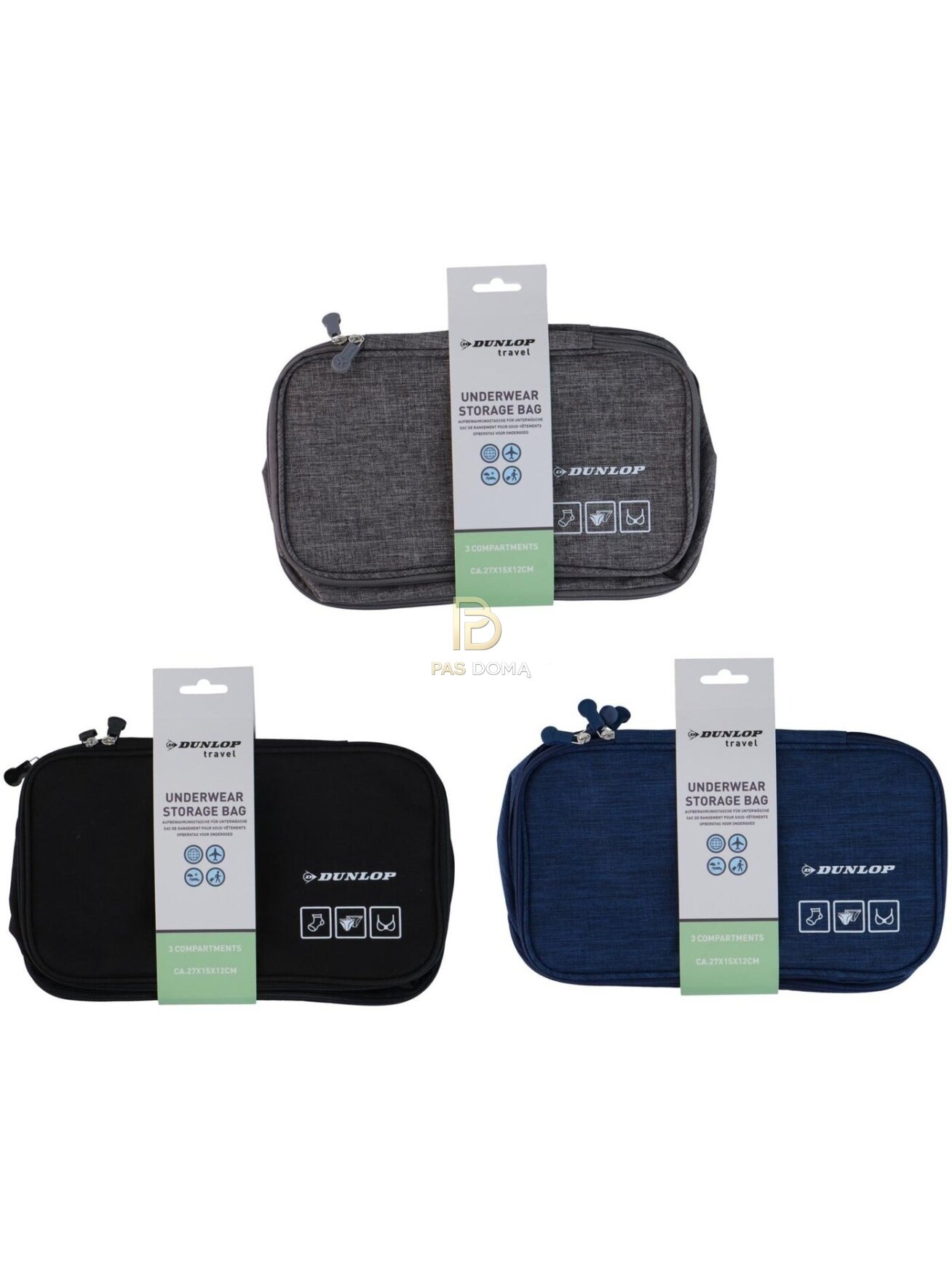 DUNLOP apatinių drabužių ir aksesuarų kelioninis organizatorius 28 × 16 × 9,5 cm