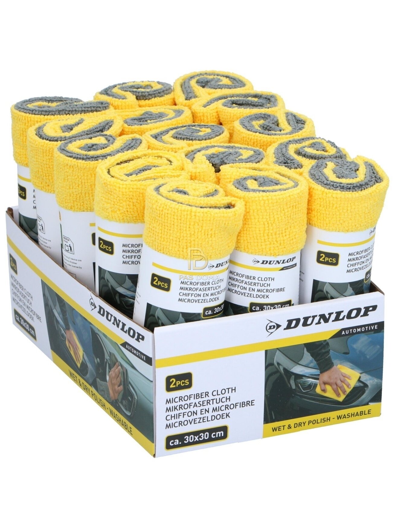 DUNLOP mikropluošto šluostės 2 vnt. 30 × 30 cm, 200 GSM 1