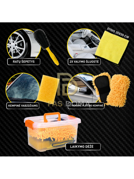 DUNLOP automobilio valymo rinkinys su laikymo dėže 4
