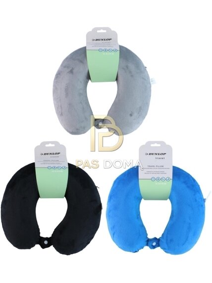 DUNLOP kelioninė pagalvė su „Memory Foam“ atminties putomis 34 × 29 cm 1