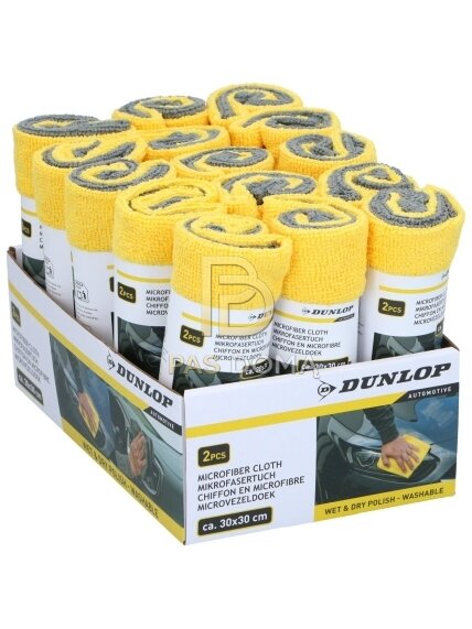 DUNLOP mikropluošto šluostės 2 vnt. 30 × 30 cm, 200 GSM 1