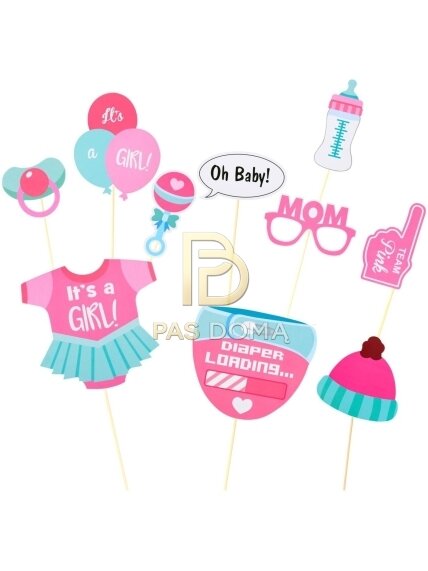 Foto rekvizitų rinkinys „Baby Girl“ - 10 vnt.