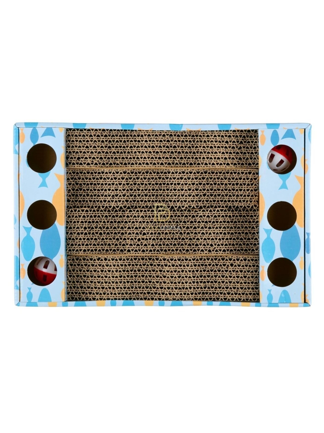 Interaktyvi draskyklė katėms su 2 žaidimų kamuoliukais 35 × 22 × 5 cm 1