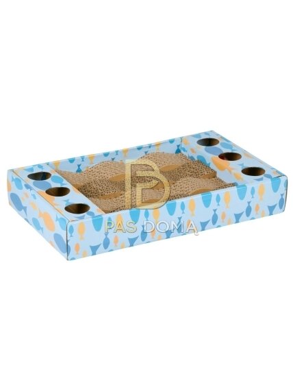 Interaktyvi draskyklė katėms su 2 žaidimų kamuoliukais 35 × 22 × 5 cm