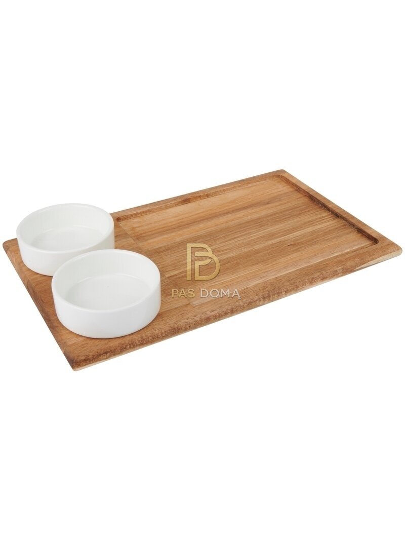Serviravimo padėklas su dubenėliais užkandžiams 30 × 18 cm