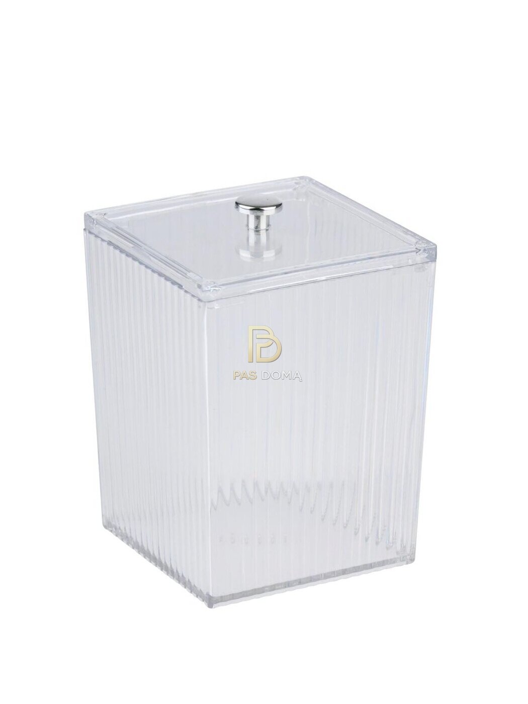 Skaidrus kosmetikos organizatorius su dangteliu 8,2 × 8,2 × 11,7 cm
