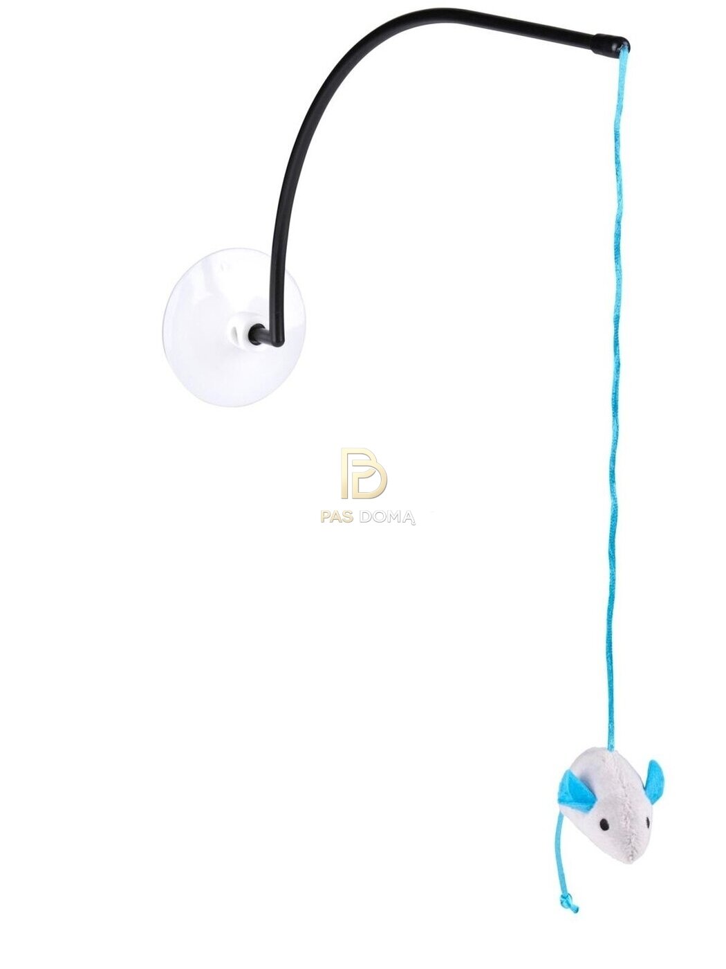 Interaktyvus meškerės tipo žaislas katėms su siurbtuku 32 cm 1