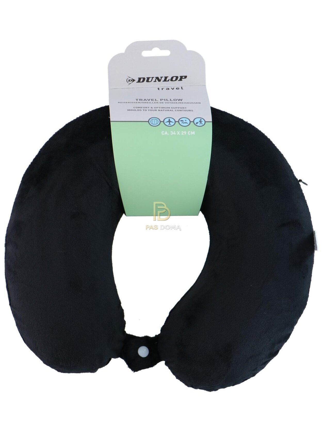 DUNLOP kelioninė pagalvė su „Memory Foam“ atminties putomis 34 × 29 cm 3