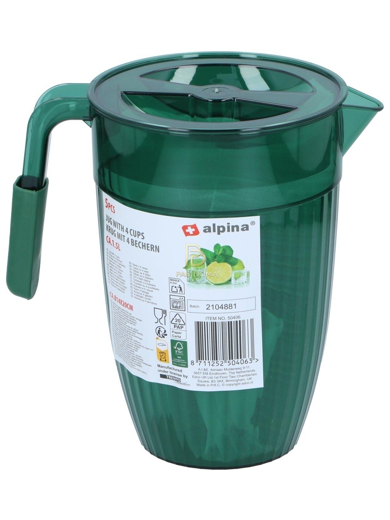 ALPINA Grafinas su 4 Puodeliais 1,5 l 2