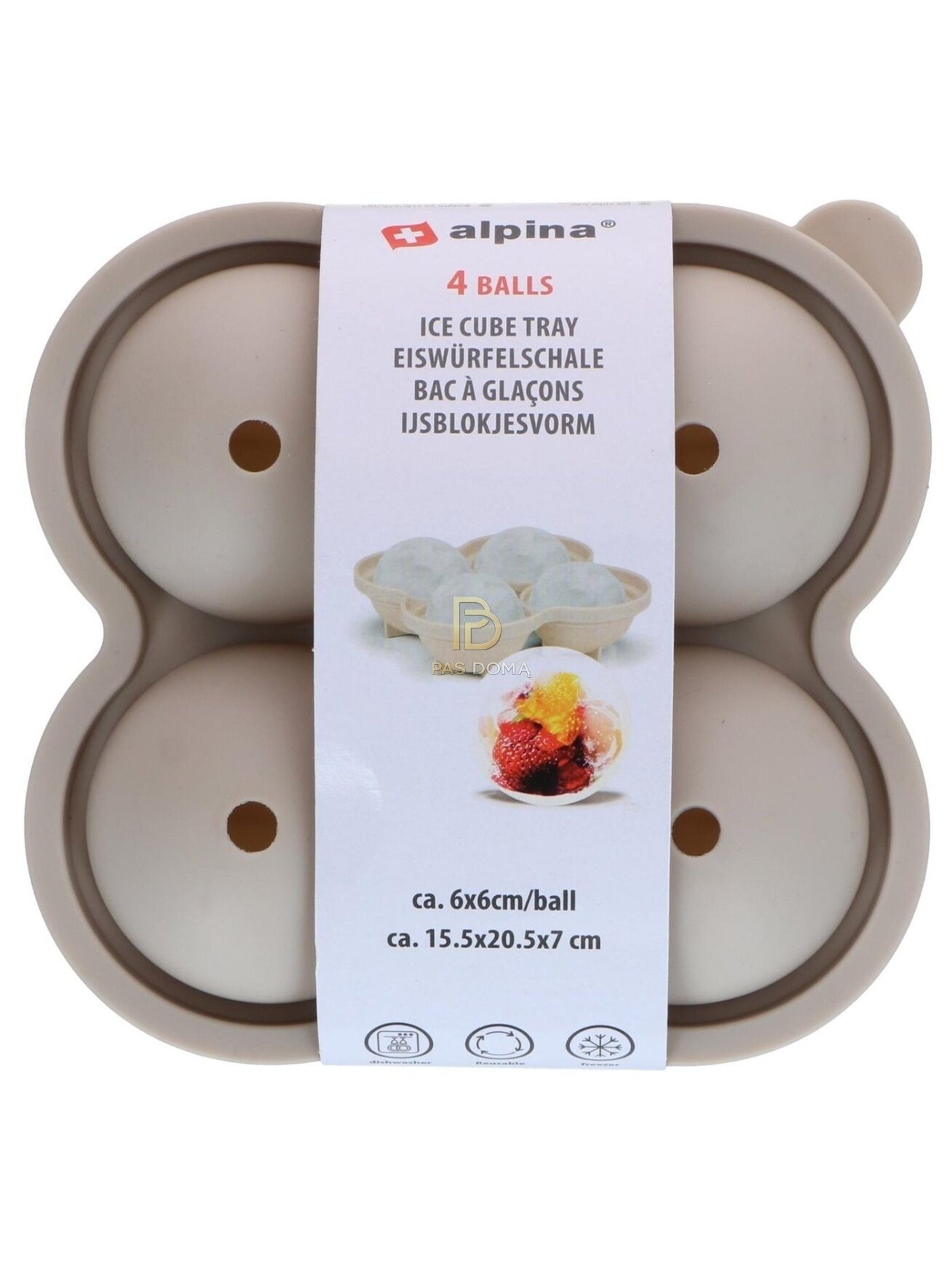 ALPINA Ledo Rutuliukų Forma – 4 Dideliems Ledo Kamuoliukams 4