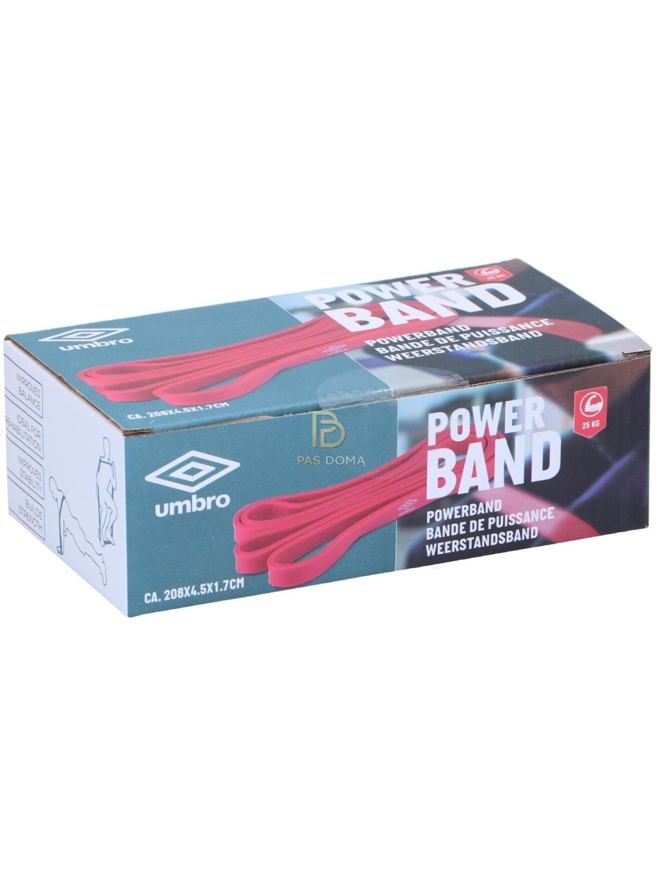 UMBRO Pasipriešinimo guma (Power Band) 25 kg, 208 x 4,5 x 1,7 cm 1