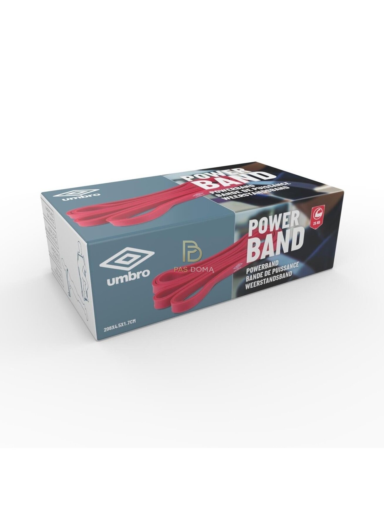 UMBRO Pasipriešinimo guma (Power Band) 25 kg, 208 x 4,5 x 1,7 cm 2
