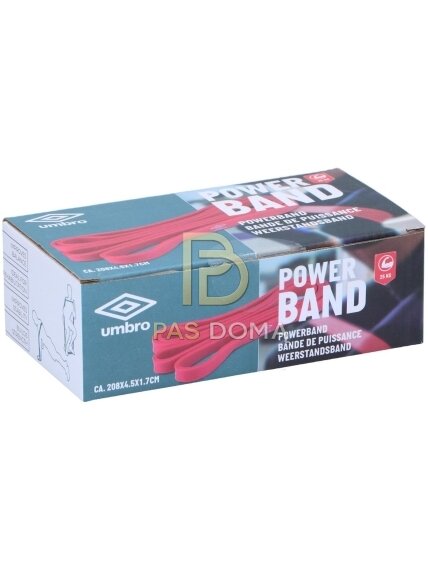 UMBRO Pasipriešinimo guma (Power Band) 25 kg, 208 x 4,5 x 1,7 cm 1