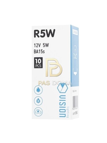 VISION R5W 12V 5W BA15s E4 lemputė 10 vnt 1